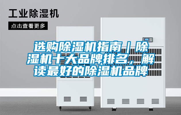 選購除濕機(jī)指南｜除濕機(jī)十大品牌排名，解讀最好的除濕機(jī)品牌