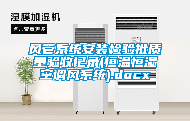 風管系統(tǒng)安裝檢驗批質(zhì)量驗收記錄(恒溫恒濕空調(diào)風系統(tǒng)).docx