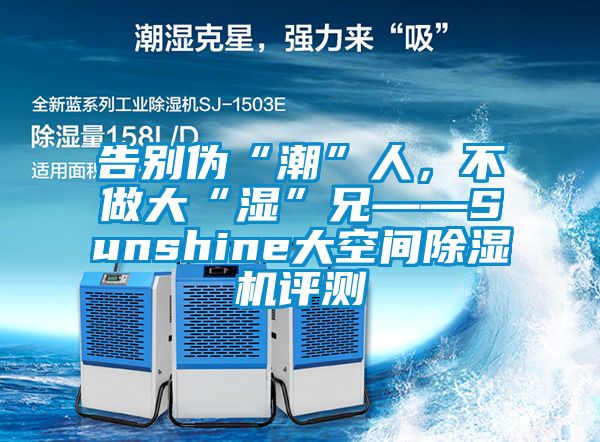 告別偽“潮”人，不做大“濕”兄——Sunshine大空間除濕機(jī)評測